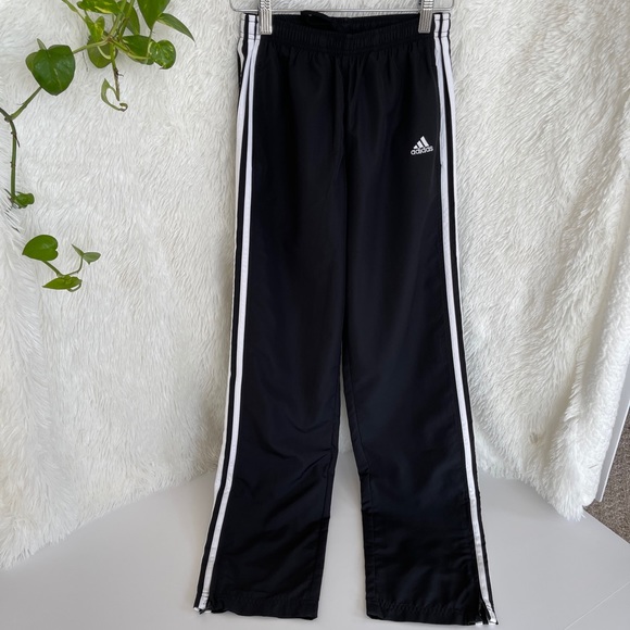 Adidas Black White Track Pants Zip Leg 